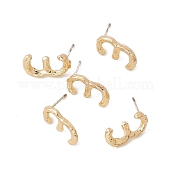 Aretes de latón con números y 925 alfiler de plata esterlina para mujer&nbsp;LS-EJEW-A077-01C