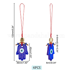Ahademaker 4pcs handgefertigte Bunte Malerei-Anhängerdekorationen des bösen Blicks&nbsp;HJEW-GA0001-19