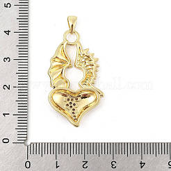Pendentifs avec zircon cubiques à micro-pavés en laiton&nbsp;KK-P300-07G