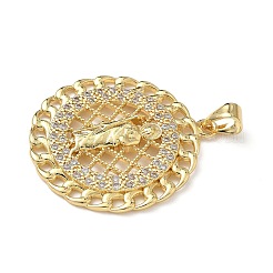 Pendentifs avec zircon cubiques à micro-pavés en laiton&nbsp;KK-L243-05G-03