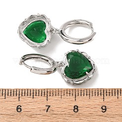 Orecchini a cerchio a forma di cuore in ottone e vetro per San Valentino&nbsp;EJEW-Z164-23P-04