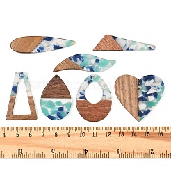 Pendentifs en bois de noyer et résine transparente&nbsp;WD-CBA583A-11