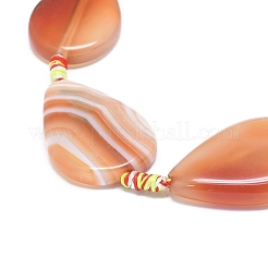 Agate à bandes naturelles / brins de perles d'agate à rayures&nbsp;G-L544-004