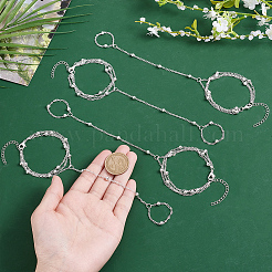 4 bracciale ad anello con catene satellitari in ottone&nbsp;BJEW-HY0001-05S