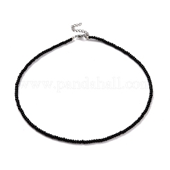 Set di collane con perline in vetro bianco e nero da 2 pz 2 colori&nbsp;NJEW-JN03802