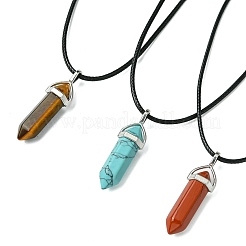 DIY-Sets zur Herstellung von Halsketten aus natürlichen und synthetischen Edelsteinen und gewachsten Kordeln&nbsp;DIY-FS0008-04B