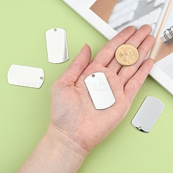 Colgantes de etiqueta en blanco con estampado de espejo rectangular de acero inoxidable 201 que no se deslustran&nbsp;X-STAS-S031-03