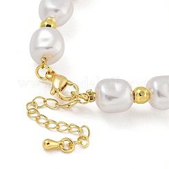 Gestellplattierte Messing- und ABS-Imitationsperlenarmbänder&nbsp;BJEW-B106-16G