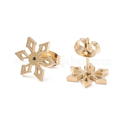 Pendientes de acero inoxidable 304 con forma de copo de nieve para mujer&nbsp;EJEW-Z017-04G