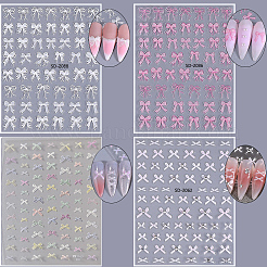 4 pieza de 4 estilos de pegatinas para decoración de uñas con patrón de lazo&nbsp;MRMJ-DJ0001-26