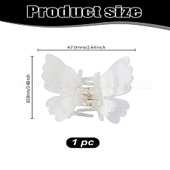1 pince à cheveux en acétate de cellulose (résine) en forme de papillon double&nbsp;PHAR-LP0001-07B