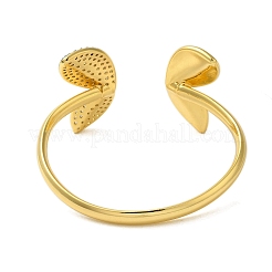 Bracelet manchette en laiton plaqué avec micro pavé de zircones cubiques&nbsp;BJEW-P336-07G