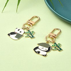 Décorations de pendentif en émail en alliage de panda&nbsp;HJEW-YW00020-01