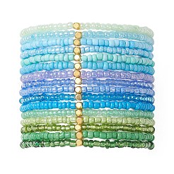 16 set di braccialetti elastici con perline di vetro&nbsp;BJEW-MZ00294