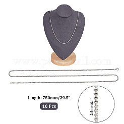 10 Stück Halsketten-Set aus 304 Edelstahl mit Panzerkette für Männer und Frauen&nbsp;NJEW-NB0001-14