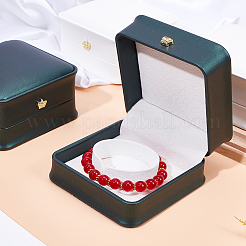 Quadratische Armbandbox aus PU-Leder&nbsp;LBOX-WH0002-07B