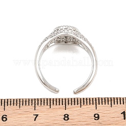 Anillos de puño de circonita cúbica micro pavé de latón para mujer&nbsp;CU-CBA0A21-04P