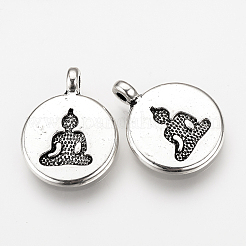 Tibetischer stil Aluminium Anhänger & Charms&nbsp;TIBEP-Q078-28AS-NR