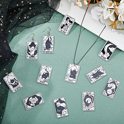 22 Stück bedruckte Acrylanhänger im Tarot-Stil mit 22 Stilen&nbsp;MACR-HY0001-08