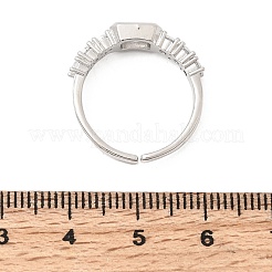 Manschettenringe aus Messing mit Zirkonia für Damen&nbsp;RJEW-B160-07B-P