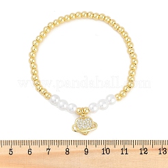 Bracelets à breloques en laiton micro pavé de zircones cubiques pour femmes&nbsp;BJEW-M050-02G-02