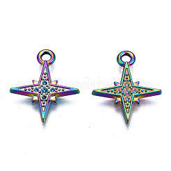 Supports de strass pendentif en alliage de couleur arc-en-ciel&nbsp;PALLOY-N163-105-NR