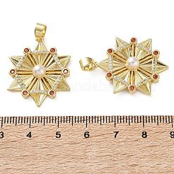 Pendentifs avec zircon cubiques à micro-pavés en laiton&nbsp;KK-D221-10G