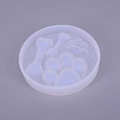 Silikonformen mit Bärentatzenabdruck und Knochen&nbsp;DIY-WH0167-91