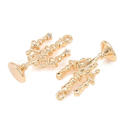 Pendentifs avec zircon cubiques à micro-pavés en laiton&nbsp;KK-L261-13G
