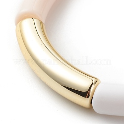 Bracciale elasticizzato con perline in tubo curvo acrilico per donna&nbsp;BJEW-JB08438-03