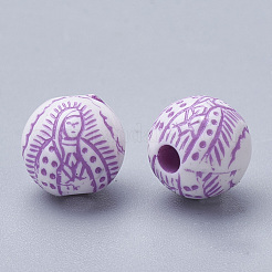 Perles en acrylique de style artisanal&nbsp;MACR-Q226-05A-8mm