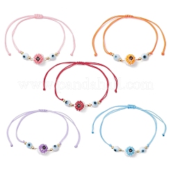 Pulseras ajustables con cuentas de vidrio&nbsp;BJEW-MZ00234