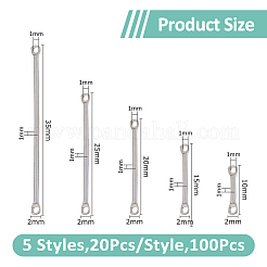 100 pièce 5 styles de breloques de connecteur en acier inoxydable 304&nbsp;STAS-DC0016-21