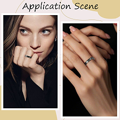 18 stücke 6 stile 201 edelstahl geriffelte finger ring einstellungen&nbsp;RJEW-SC0001-33EB