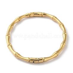 Brazaletes con bisagras de palo de bambú de latón chapado en estante&nbsp;BJEW-M039-06G