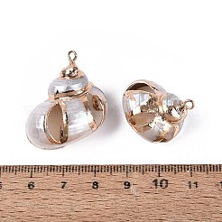 Pendentifs en coquillage naturel plaqués électrolytique&nbsp;SSHEL-Q100-03KCG
