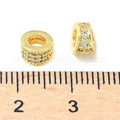 Messing Mikro ebnen Zirkonia European Beads&nbsp;KK-A254-28G