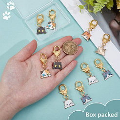 10 pz 5 stili lega smalto carino a forma di gatto ciondolo decorazioni&nbsp;HJEW-BC00100