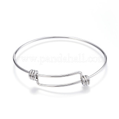Fabrication de bracelets extensibles réglables en acier inoxydable 304 anti-ternissement&nbsp;X-BJEW-G546-01P