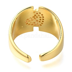 Anelli da donna aperti con micro pavé di zirconi cubici trasparenti in ottone&nbsp;RJEW-M021-05G
