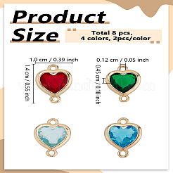 8 Stück 4 Farben k9 Glasverbinder Charms&nbsp;FIND-LP0007-94