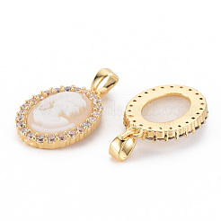 Pendentifs en zircone cubique lilas en laiton&nbsp;KK-N233-121E-NF
