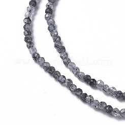 Natur schwarz Rutilquarz Perlen Stränge&nbsp;G-F596-25A-3mm