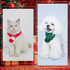 2 Stück 2 Farben Weihnachts-Polyester-Haustierschal&nbsp;AJEW-GF0012-46B