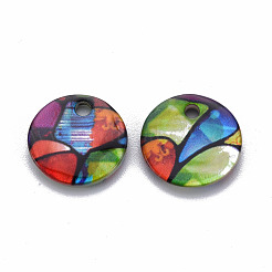 Bedruckte Süßwasser-Muschel-Charms&nbsp;SHEL-S276-150