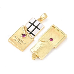 Pendentifs en laiton pavé de zircones cubiques et émail&nbsp;KK-G549-03G