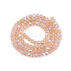 Chapelets de perles en verre électroplaqué&nbsp;EGLA-A044-T3mm-L20