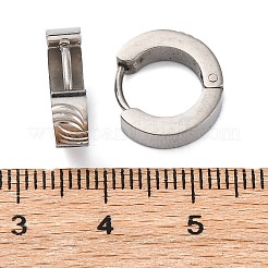 Orecchini a cerchio in acciaio inossidabile 304 effetto lucidatura&nbsp;EJEW-M001-14P