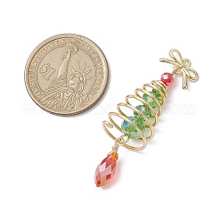 Pendentifs en verre avec fil de cuivre sur le thème de Noël&nbsp;PALLOY-JF02861-03