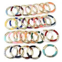 Bracelets extensibles en perles de résine plaquée pour femmes&nbsp;BJEW-P374-01G